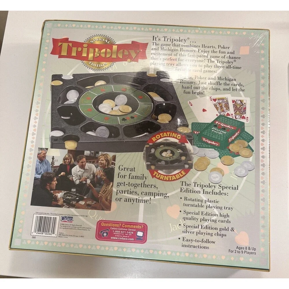 Vintage 2000 Tripoley Special Edition Game Cadaco 260 New Sealed 2-9 Players